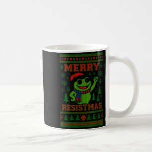 Lustiger Weihnachtsfrosch Meme Resistmas Feiertags Kaffeetasse
