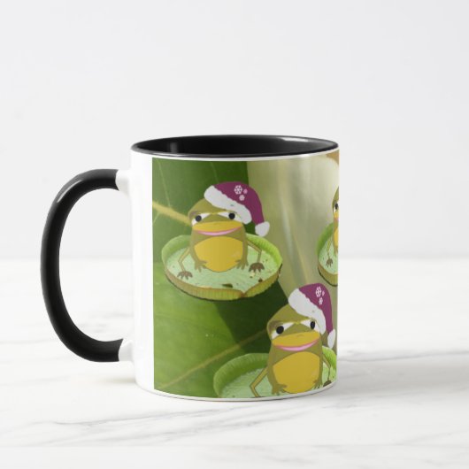 Lustiger Weihnachtsfrösche-Becher Tasse (Links)