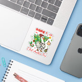 Lustiger Weihnachtsgans Aufkleber (Laptop mit iPhone)