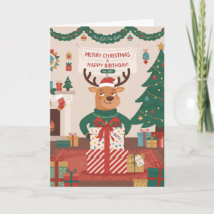 Lustiger Weihnachtsgeburtstag Karte