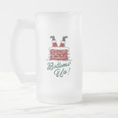 Lustiger Weihnachtsgeschenk 'Santa „Bottoms Up“' f Mattglas Bierglas (Links)