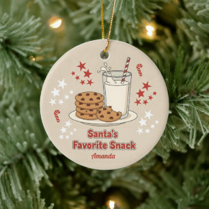 Lustiger Weihnachtsgruß: Lieblings-Snack des Weihn Keramik Ornament