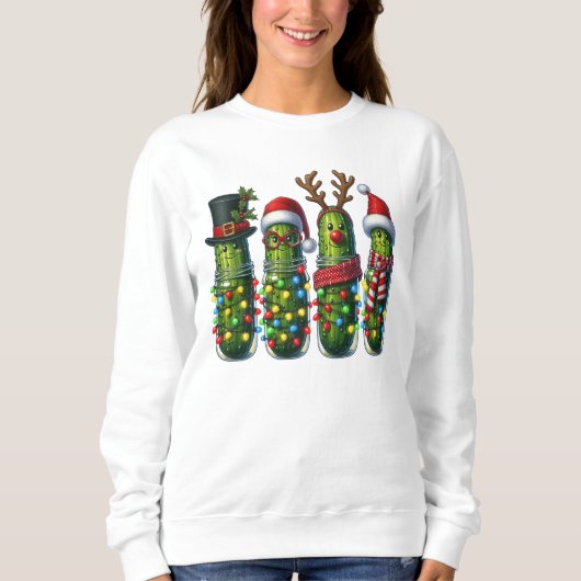Lustiger Weihnachtsgurke Sweatshirt (Vorderseite)