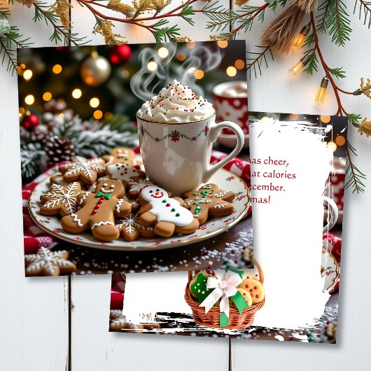 Lustiger Weihnachtshumor | Kaffee und Kekse Karte