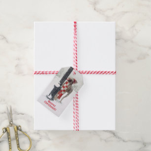 Lustiger Weihnachtshund leckt Polen Geschenkanhänger