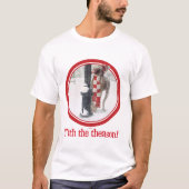 Lustiger Weihnachtshund leckt Polen T-Shirt (Vorderseite)