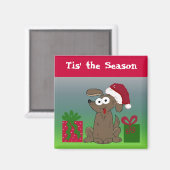 Lustiger Weihnachtshund Magnet (Vorderseite/Rückseite)