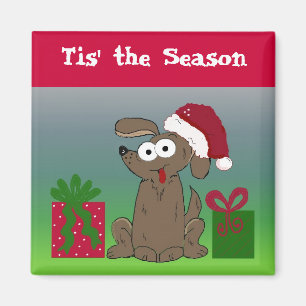 Lustiger Weihnachtshund Magnet