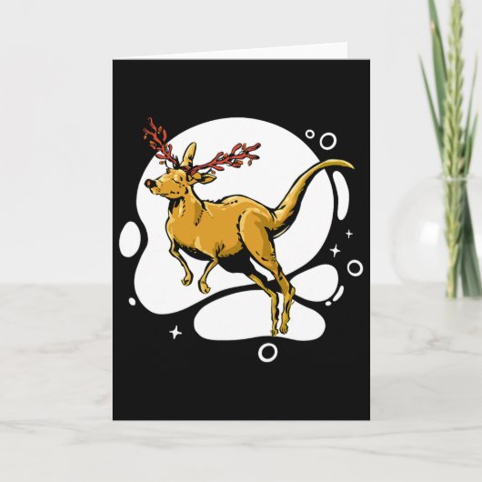 Lustiger Weihnachtskanguru Rentier Australien Männ Karte (Vorderseite)