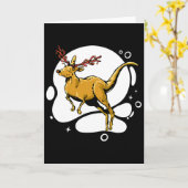 Lustiger Weihnachtskanguru Rentier Australien Männ Karte (Gelbe Blume)