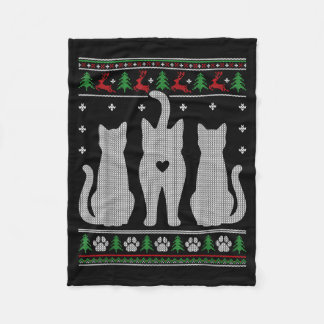 Lustiger Weihnachtskatzenarsch hässlicher Sweater Fleecedecke