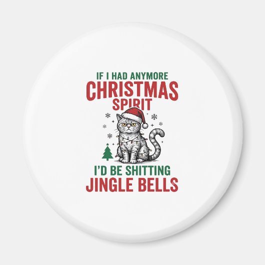 Lustiger Weihnachtskatzengeist Vintage-Stich-Desig Magnet (Vorne)