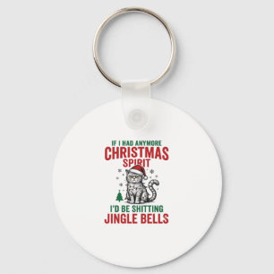Lustiger Weihnachtskatzengeist Vintage-Stich-Desig Schlüsselanhänger
