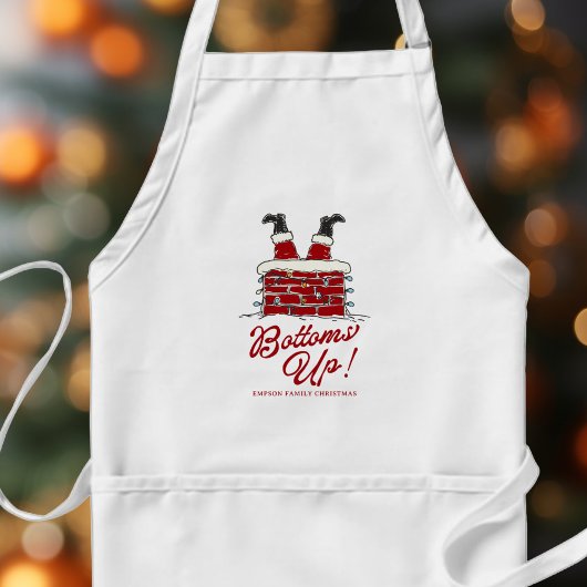 Lustiger Weihnachtskoch-Geschenk 'Santa Bottoms Up Schürze