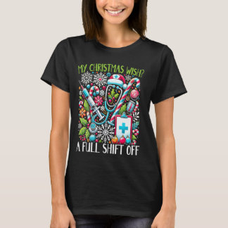 Lustiger Weihnachtskrankenschwester Weihnachtsmann T-Shirt