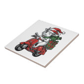 Lustiger Weihnachtskuh-Fahr-Roller im Vintage-Desi Fliese (Seite)