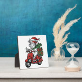 Lustiger Weihnachtskuh-Fahr-Roller im Vintage-Desi Fotoplatte (InSitu)