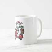 Lustiger Weihnachtskuh-Fahr-Roller im Vintage-Desi Kaffeetasse (VorderseiteRechts)