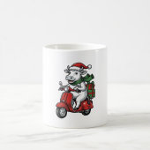 Lustiger Weihnachtskuh-Fahr-Roller im Vintage-Desi Kaffeetasse (Mittel)