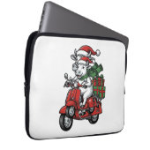 Lustiger Weihnachtskuh-Fahr-Roller im Vintage-Desi Laptopschutzhülle (Vorne Rechts)
