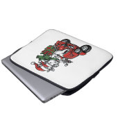 Lustiger Weihnachtskuh-Fahr-Roller im Vintage-Desi Laptopschutzhülle (Vorne Knopf)