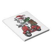 Lustiger Weihnachtskuh-Fahr-Roller im Vintage-Desi Notizblock (angewinkelt)