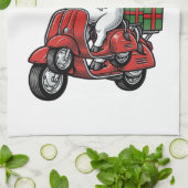 Lustiger Weihnachtskuh-Fahrrad-Roller im Vintage-D Geschirrtuch (Gefaltet)