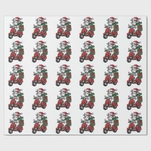 Lustiger Weihnachtskuh-Fahrrad Vintage-Design_ Geschenkpapier