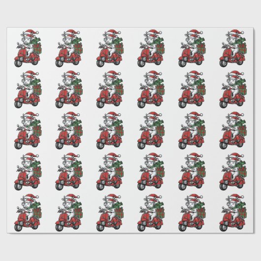 Lustiger Weihnachtskuh-Fahrrad Vintage-Design_ Geschenkpapier (Flach)
