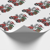 Lustiger Weihnachtskuh-Fahrrad Vintage-Design_ Geschenkpapier (Ecke)