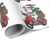 Lustiger Weihnachtskuh-Fahrrad Vintage-Design_ Geschenkpapier (Rolleneckpunkt)