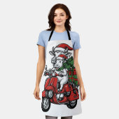 Lustiger Weihnachtskuh-Fahrrad Vintage-Design_ Schürze (Getragen)