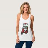 Lustiger Weihnachtskuh-Fahrrad Vintage-Design_ Tank Top (Vorderseite Vollansicht)