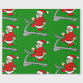 lustiger Weihnachtsliegestuhl Geschenkpapier (Flach)