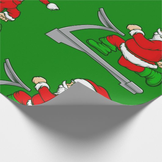 lustiger Weihnachtsliegestuhl Geschenkpapier (Ecke)