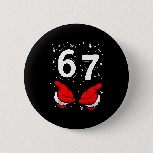 Lustiger Weihnachtsmann 6 7 Meme Sechs Sieben Weih Button (Vorderseite)