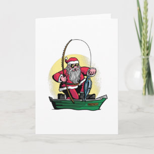 Lustiger Weihnachtsmann-Angler-Weihnachtsfisch-Ges Karte
