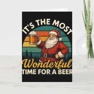 Lustiger Weihnachtsmann-Bier-Weihnachten Retro-Fei Karte
