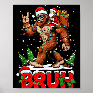 Lustiger Weihnachtsmann Bigfoot Sasquatch Rock Wei Poster