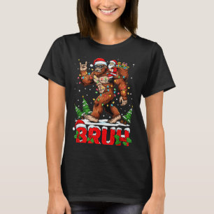 Lustiger Weihnachtsmann Bigfoot Sasquatch Rock Wei T-Shirt