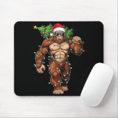 Lustiger Weihnachtsmann Bigfoot Weihnachtsbaum Wei Mousepad (Mit Mouse)