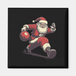 Lustiger Weihnachtsmann Bowler Bowling Spieler Wei Magnet