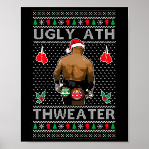 Lustiger Weihnachtsmann-Boxkampf-Hässlicher Ath Sw Poster