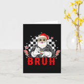 Lustiger Weihnachtsmann, Bruh-Weihnachten Lustiges Karte (Gelbe Blume)