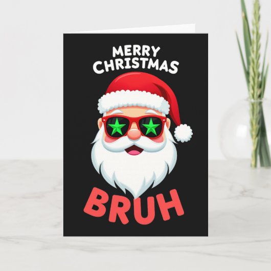 Lustiger Weihnachtsmann Bruh Weihnachtskarte Meme Karte (Vorderseite)