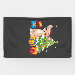 Lustiger Weihnachtsmann Chihuahua Hund Weihnachtsb Banner