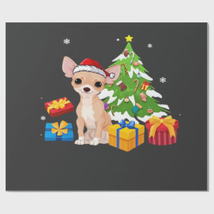Lustiger Weihnachtsmann Chihuahua Hund Weihnachtsb Geschenkpapier