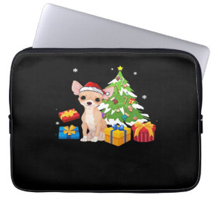 Lustiger Weihnachtsmann Chihuahua Hund Weihnachtsb Laptopschutzhülle
