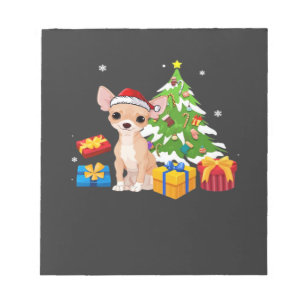 Lustiger Weihnachtsmann Chihuahua Hund Weihnachtsb Notizblock