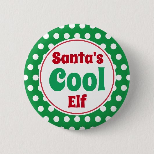 Lustiger Weihnachtsmann Cooler Elf Weihnachts-Butt Button (Vorderseite)